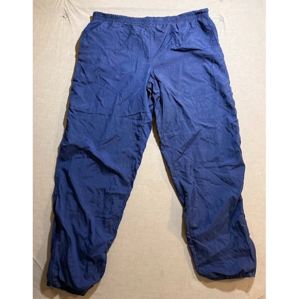 Vintage Nike Pants Mens XL Blue Drawstring Lined Ankle Zip Windbreaker 40x30 Y2K